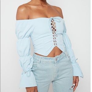 Lace Up Corset - Off the Shoulder Blouse